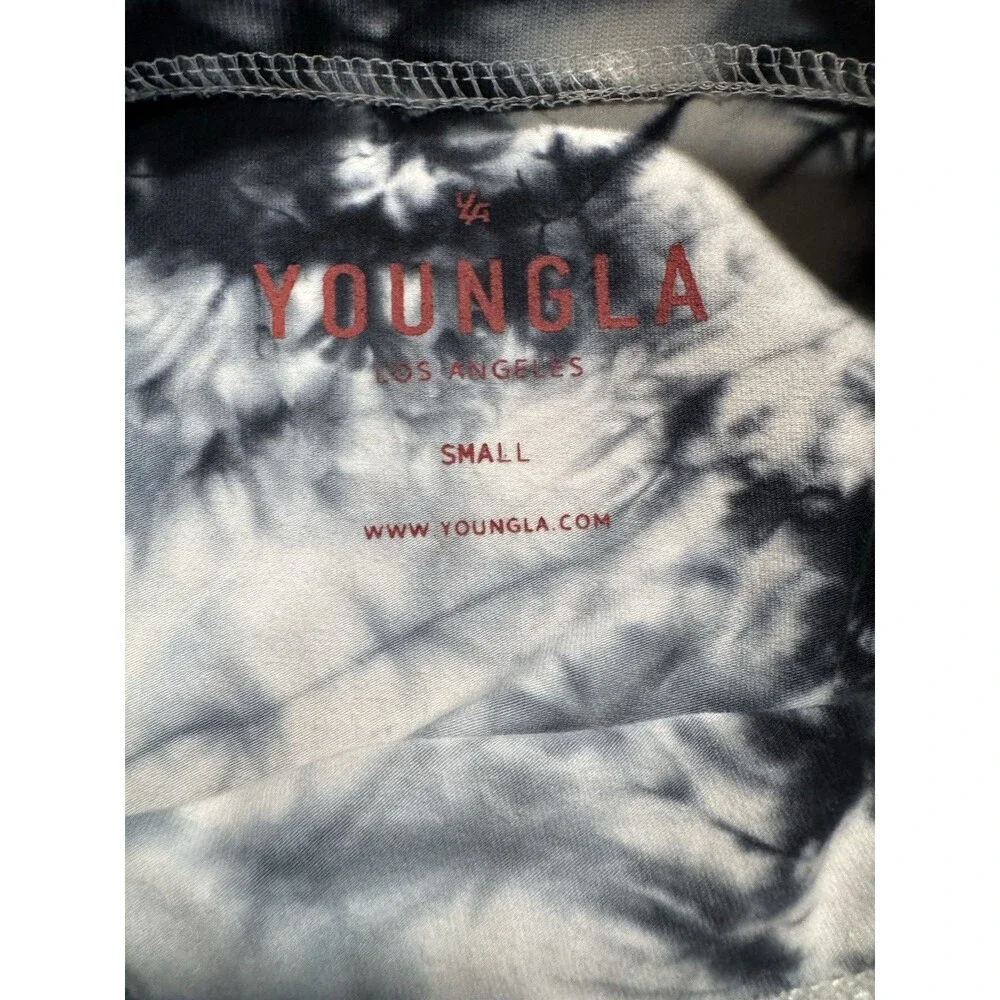 Youngla Shirt Mens Small Black White Tie-Dye Floral Hummingbird Short Sleeve - Picture 5 of 7